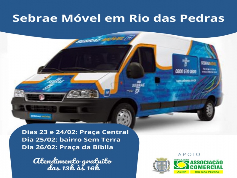Sebrae Móvel realiza atendimentos em Rio das Pedras nessa semana