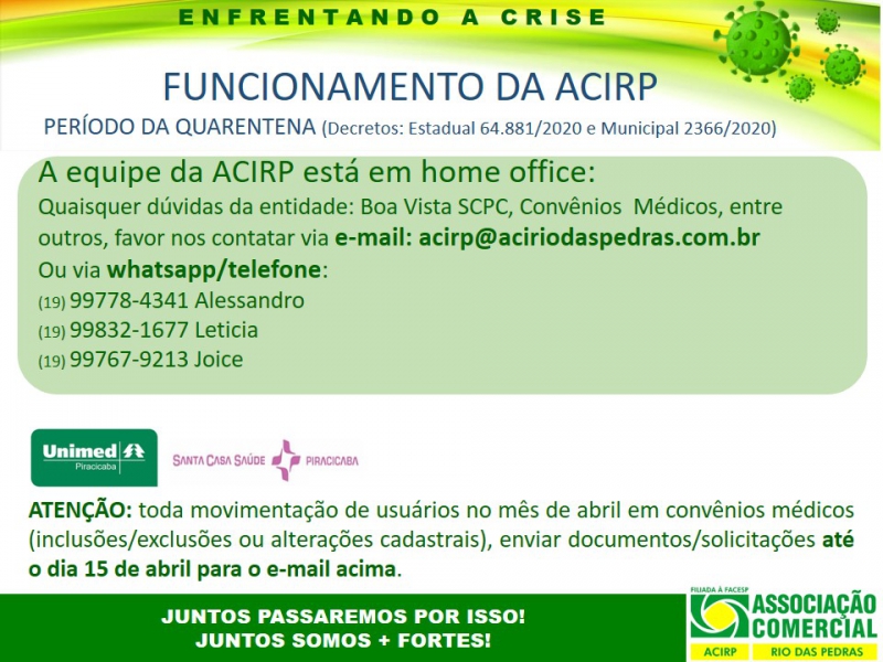 FUNCIONAMENTO DA ACIRP VIA HOME OFFICE